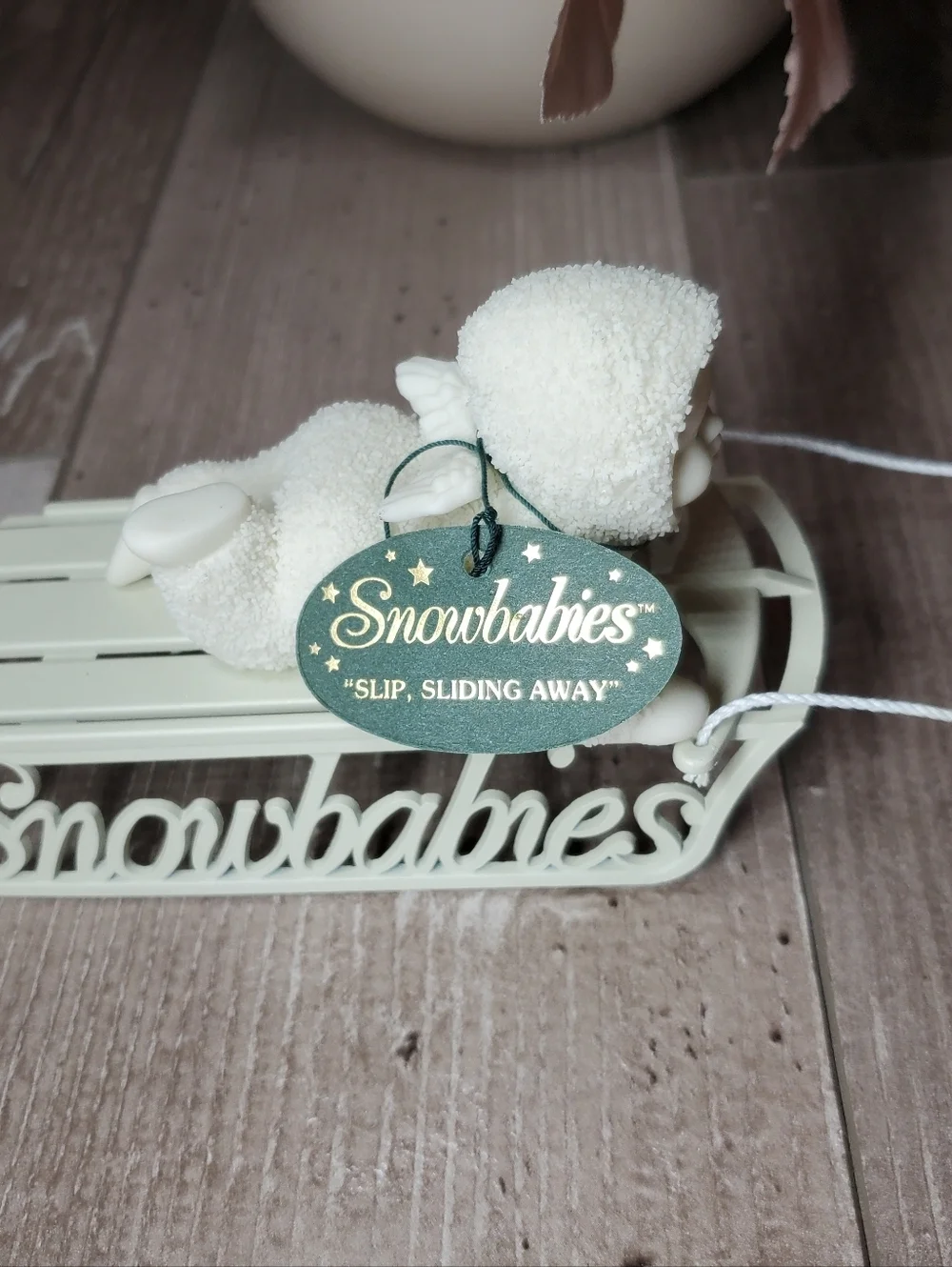 NWT Vintage Snowbabies Slip, Sliding Away Figurine Department 56